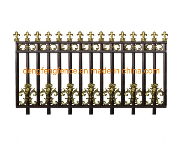 Wrought Iron Design Fencing Galvanized Steel Garden Balcony Panel Metal Fence