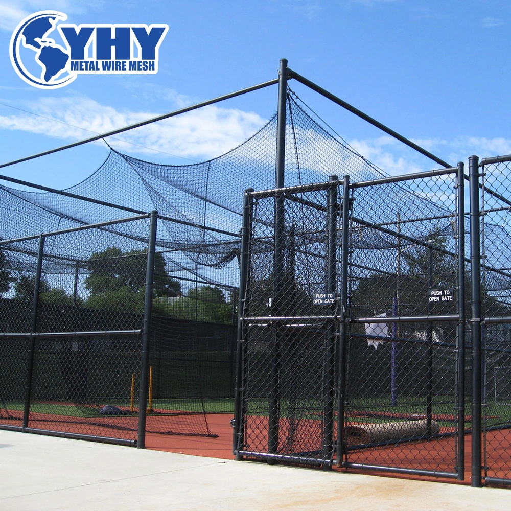 Black Vinyl Coated 8FT Chain Link Wire Mesh Fence for Baseball Field