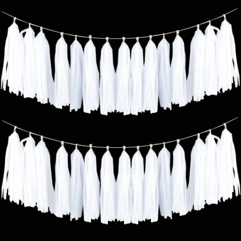 Rainbow Colored Paper Tissue Tassel Garland for Wedding Decoration with High quality/High cost performance 