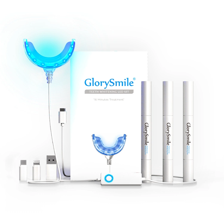 Blanqueamiento Dental profesional al por mayor no peróxido Blanco de dientes de uso casero Kits DE LED