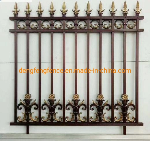 Wrought Iron Design Fencing Galvanized Steel Garden Balcony Panel Metal Fence