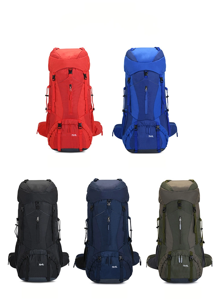 75L Waterproof Canvas Lightweight Hiking Backpack / Outdoor Sport Travel Daypack Climbing Camping Bag