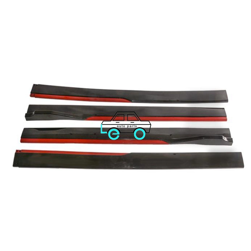 Leo piezas Tuning Coche 240cm 2 etapas en negro brillante rojo+Falda lado Universal