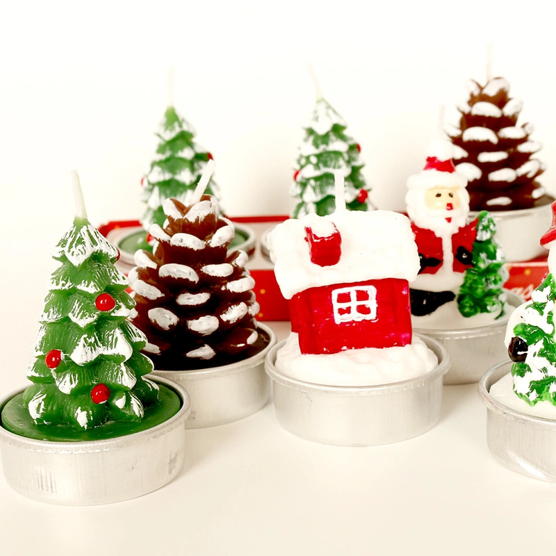 Accueil Les décorations de Noël 3 pcs Santa Claus Tealight bougies de Noël