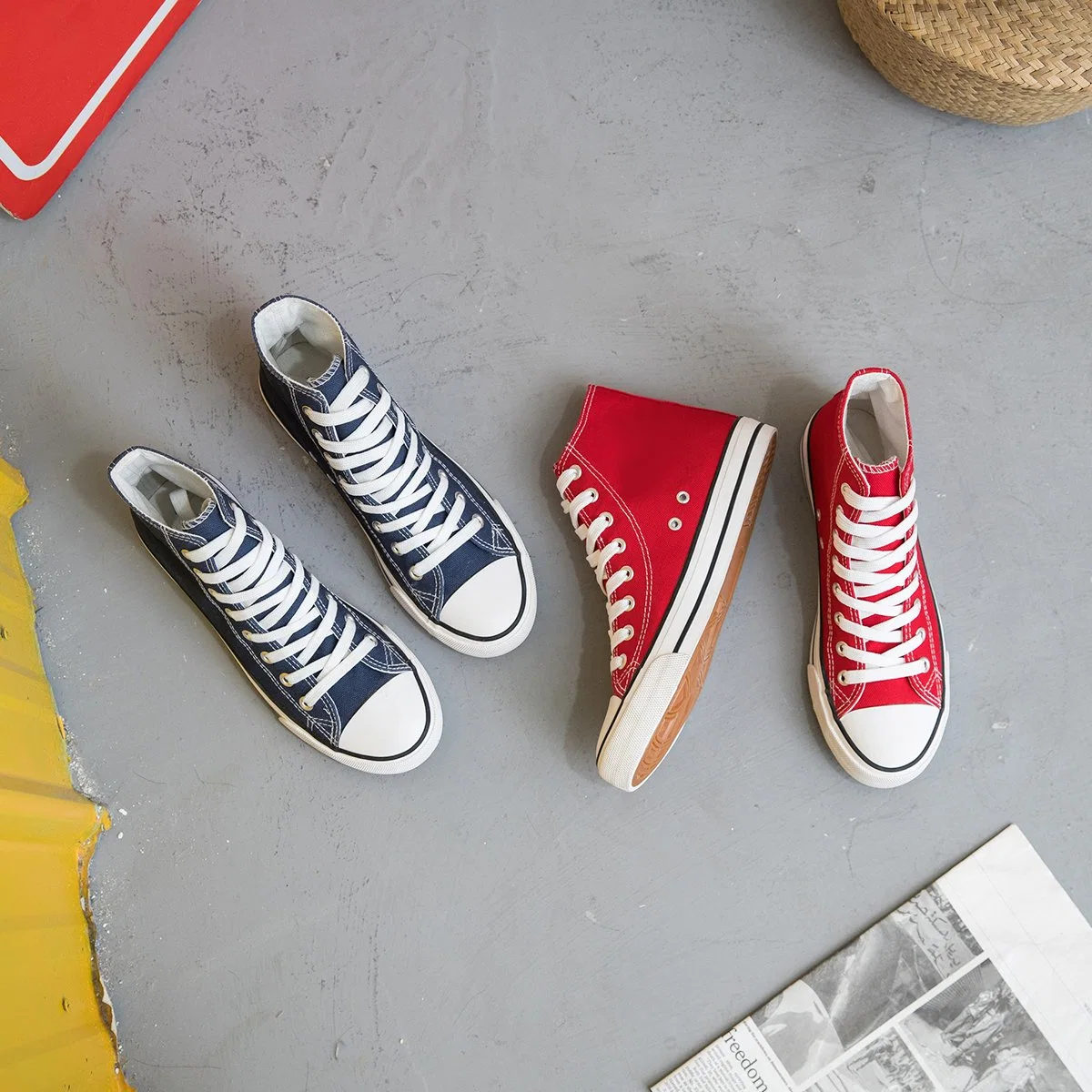 Multiple Colors Classic High-Top Canvas Casual Shoes