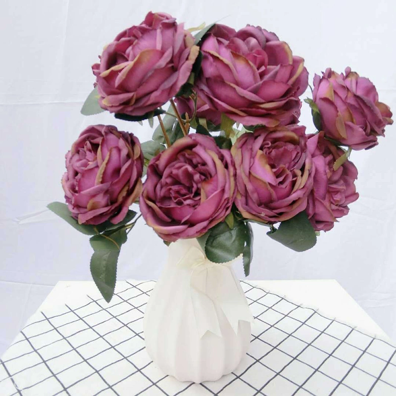 Factory Wholesale/Supplier Artificial Roses Artificial Flowers Artificial Plastic Flowers for Home /Wedding/Party Decoration