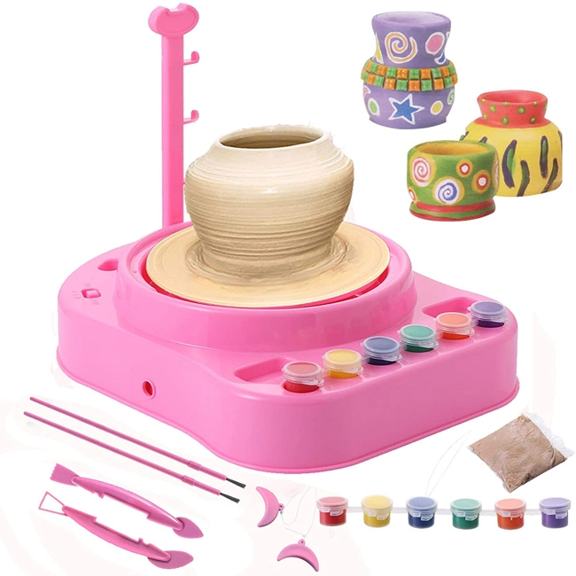 Whoesale Creative Home Activities Electric Pottery Machine Workshop Educational Toys Do Arts Pottery Studio Dry Clay Crafts Kids Pottery Wheel Toy