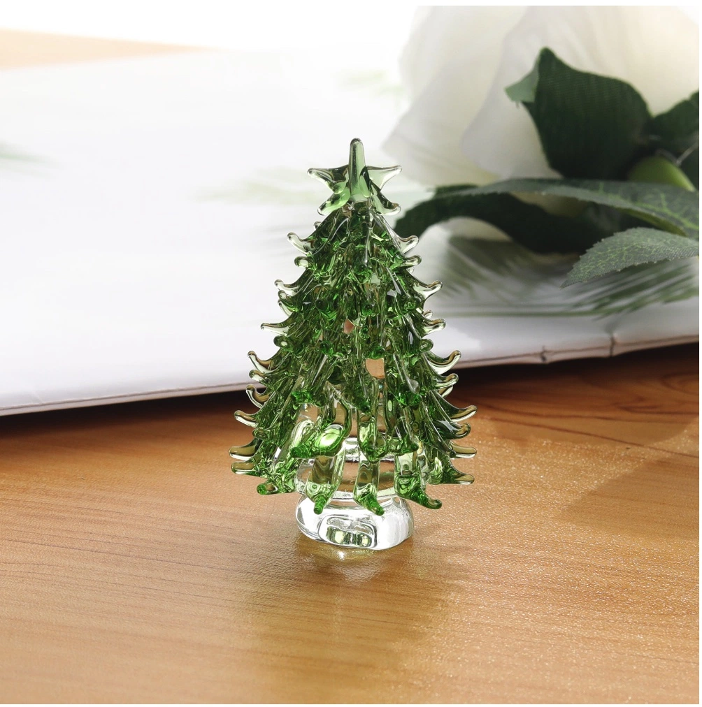 Glas Mini Weihnachtsbaum Kristall Tischschmuck Souvenir Geschenk Zu Hause Dekorationshandwerk