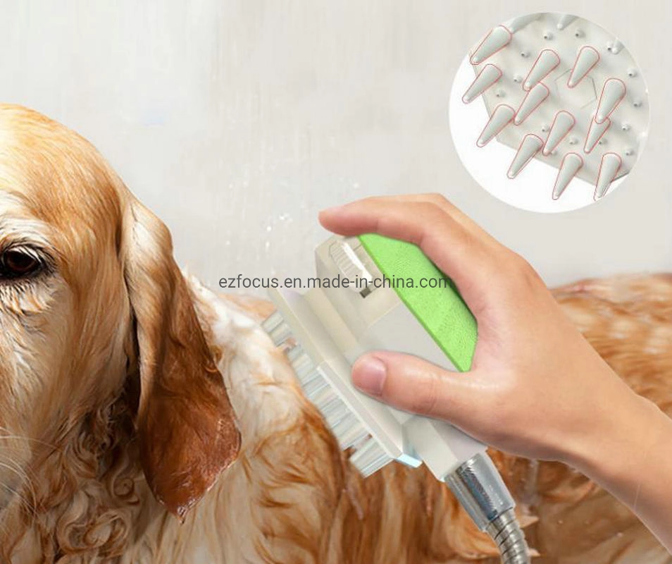 Dog Pet Shower Sprayer Scrubbe, 3 Gear in One Pet Bathing & Massaging, Compatible to All Standard Water Tube New Pets Cleaning Washing Grooming Brush Wbb12772