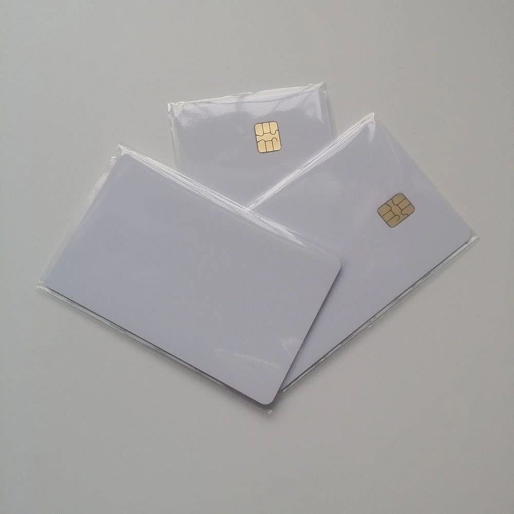 Blank White Plastic Smart PVC Chip Card Sle4442 Contact IC Card Inkjet Printable (200 Cards)