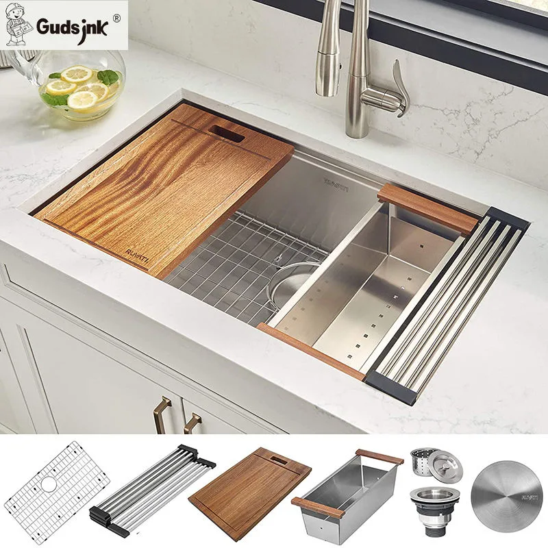 Gudsink Wholesale/Supplier Lavaplatos Undermount Single Bowl with Workstation Stainless Steel 304 Kitchen Sink