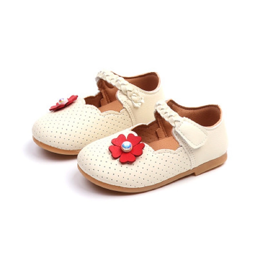 Baby Girls Shoes 0-4 Years Old, Toddler Kids Pearl Flower Soft Princess Fashion Flat Shoes Casual Shoes Esg13779