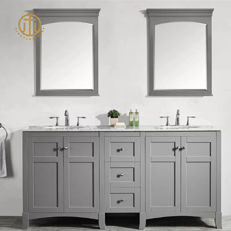 Super Large Capacity Multi-Layer Retro Style Home Bathroom Cabinet