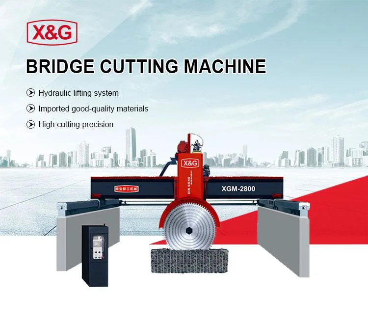 Ponte Xingong Ponte Multi-lâmina elevação hidráulica Corte automático do bloco de corte Máquina para máquinas com cortador de pedra de granito em mármore