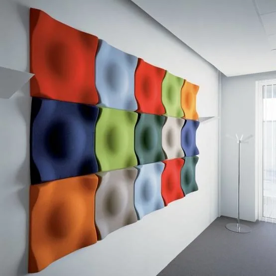 High NRC 3D Pet Acoustic Panel Paneles de pared de poliéster