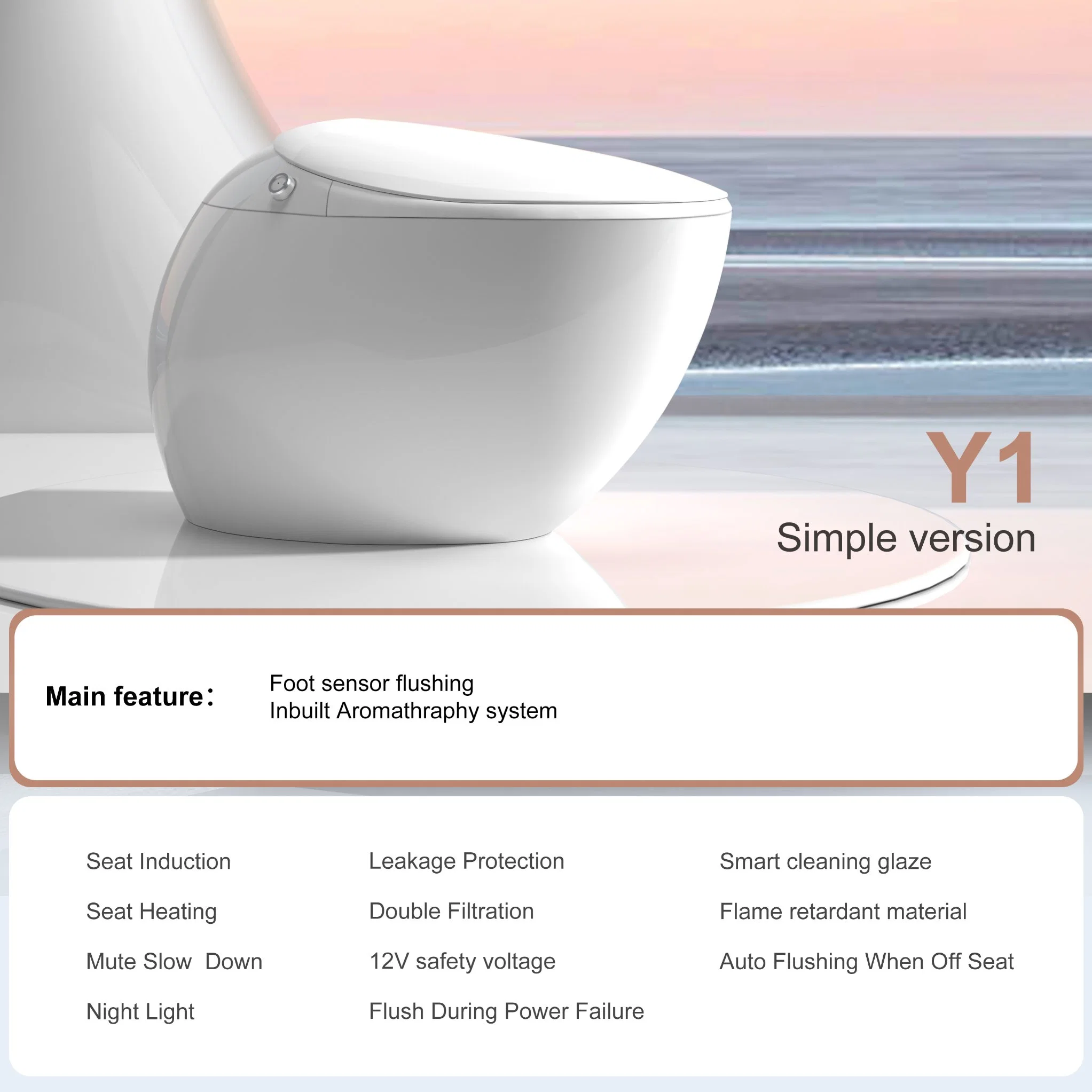 Versteckter Wassertank Europäische Wand Montiert Intelligente Toilette Wash Down Elektrische Bidet