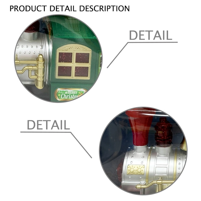 El humo que funcionan con batería eléctrica de la locomotora de tren de juguete de Navidad de clásicos de pulverización de tren con luz de la música