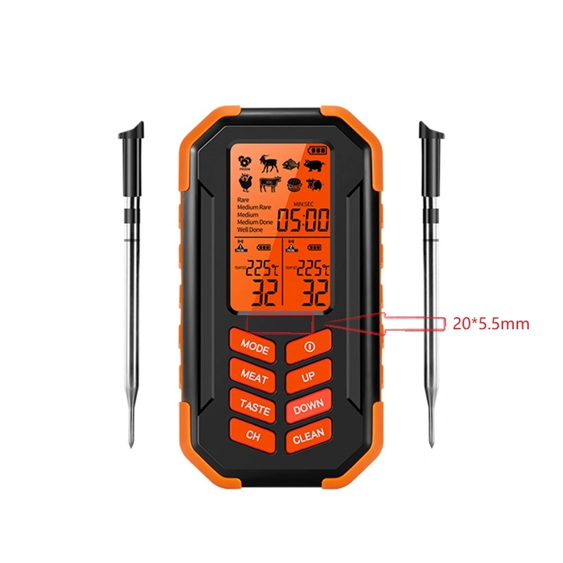 Outdoor 50 Meters Wireless Grill Thermometer Meat Probe