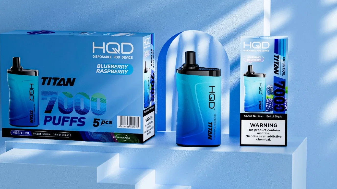 Mejor venta HQD Titan 7000 Puffs cigarrillos electrónicos al por mayor desechable VAPE humo electrónico VAPE