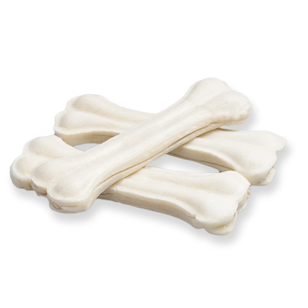 Le Pet Premium Dog mâche White Rawhide enfoncé les os de tailles différentes pour chien