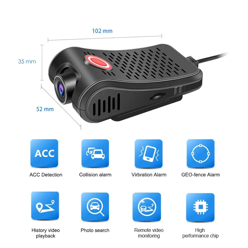 4G WiFi GPS Video Recorder Car DVR Live Video Tracking Fleet Management Truck Remote Monitoring Hidden Dash Cam 1080P Dash Camera