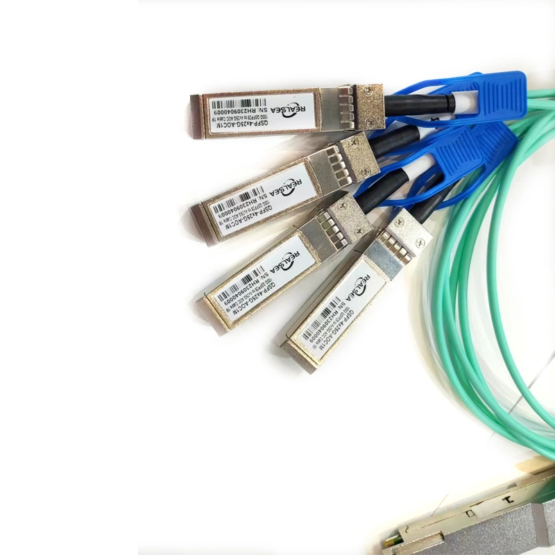 100g to 4X25g Aoc Ethernet Fiber Cable 3m 5m 15meters Qsfp28 to 4SFP28 Active Optical Cable