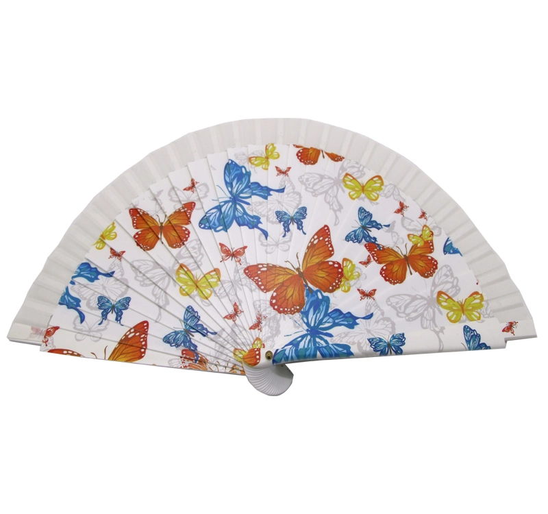 23cm Length Dance Performance Printed Spanish Hand Fan in Wood Custom Hand Fan