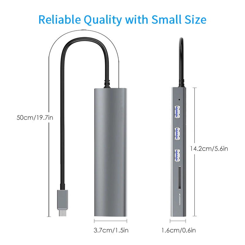 Aluminum USB-C Hub with Card Readers