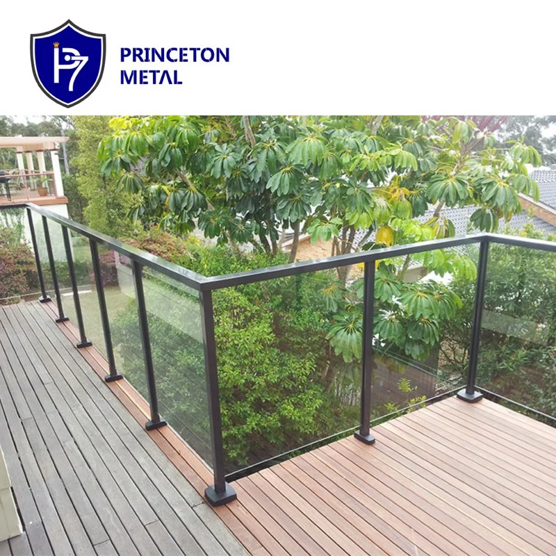 Top Mounting Tempered Glass Balcony Railing with Aluminum Posts and Handrails