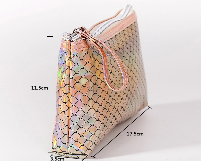 Better Clear PVC Waterproof Cosmetic Bags Fashion Laser Fish Scale Style Makeup Bag Set Travel Wash Bag
