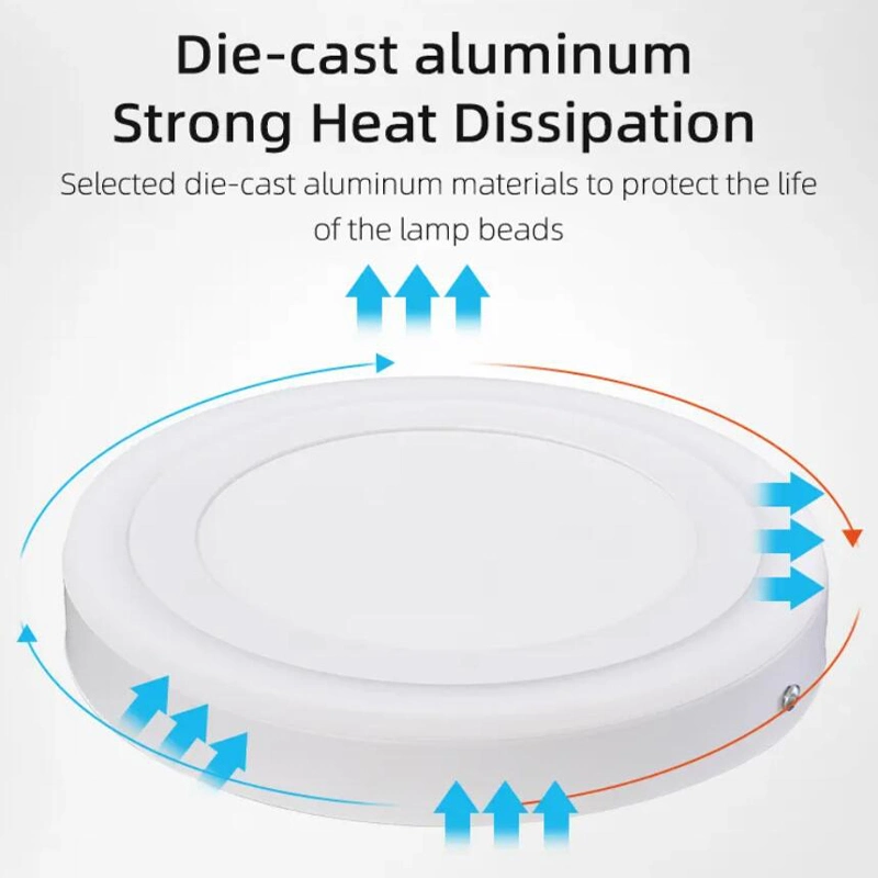 Panel de LED 12W 18W 24W 36W de aluminio presofundido ultrafino Superficie ligera