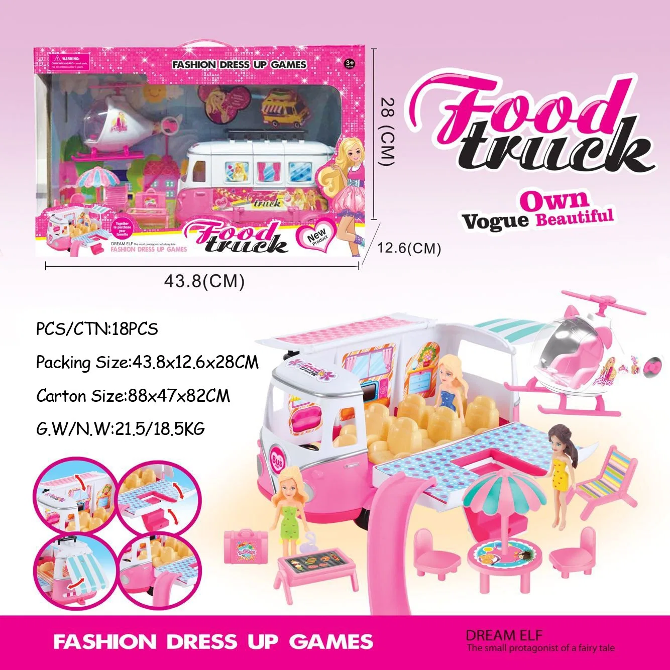 My Beautiful Girl Voguefashion vestir-se Electric Racer Food Toy Carro com conjunto Light e Music Toy Play