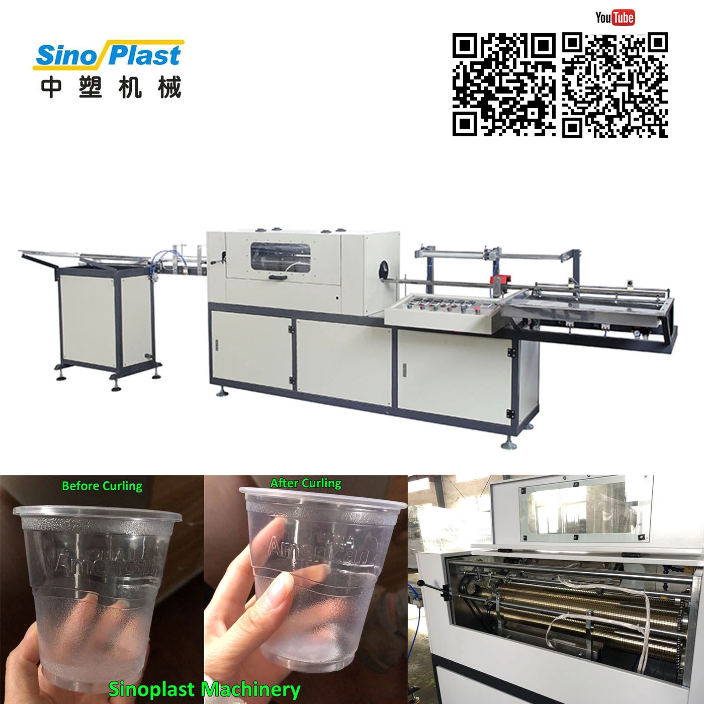 Plastic PP/PS/Pet Cup Rim Rolling Machine