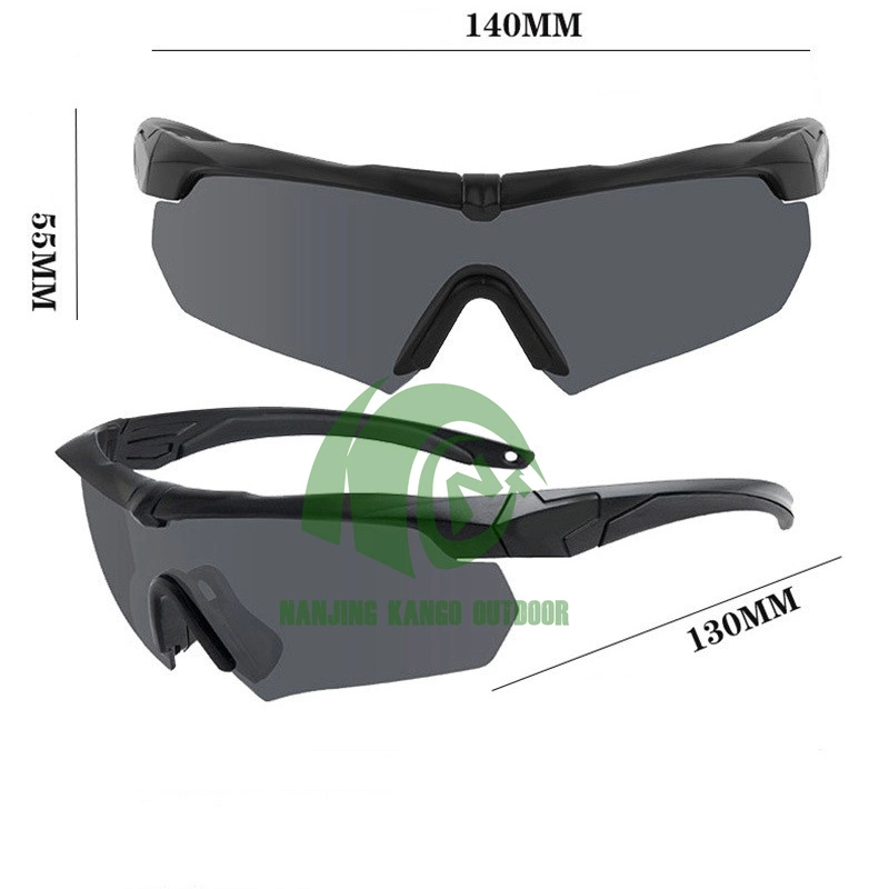 Protection UV demi-cadre en TPU anti-impact KANGO sécurité de tir tactique Lunettes