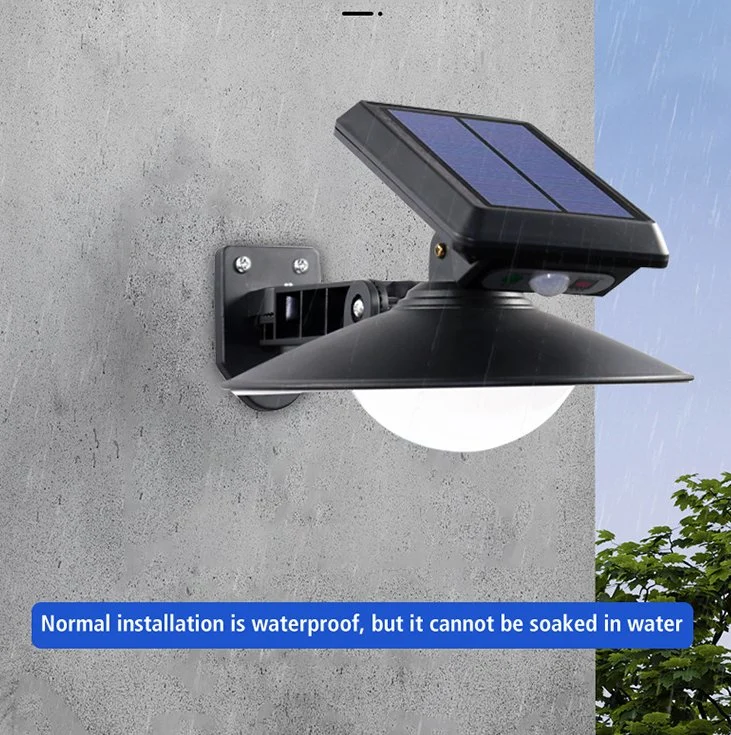 5,5V 100mAh Sensor PIR exterior Solar de la calle decorativa Iluminación LED Lámpara de Pared jardín de césped resistentes al agua con control remoto gira 360 grados, Jardín de luz LED