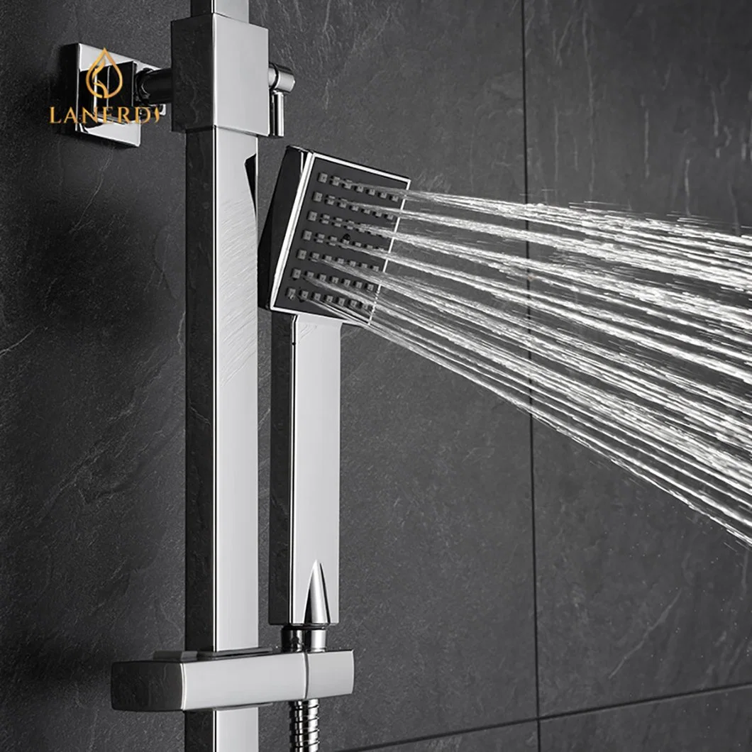 Wall Mounted Complete Hidden Bath Brass Shower Faucet Square Shower Mixer