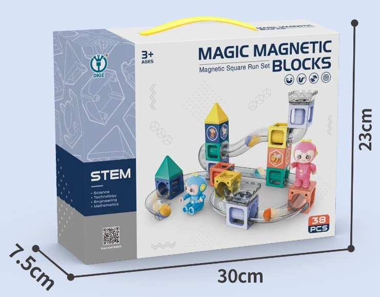 Kids 3D Magic tuiles magnétique de l'éducation en matière plastique coller 38 Pièce des blocs de construction de l'aimant jouets défini