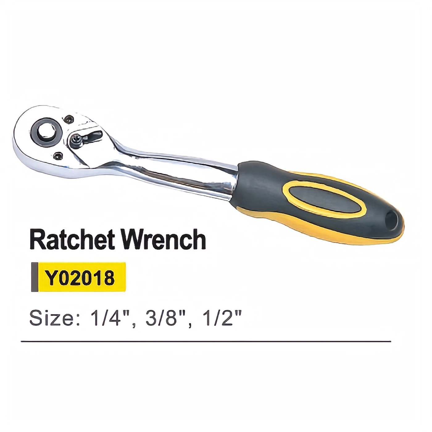 Y02018 1/2" 1/4" 3/8" 72 Teeth Round Head Swivel Ratchet Handle