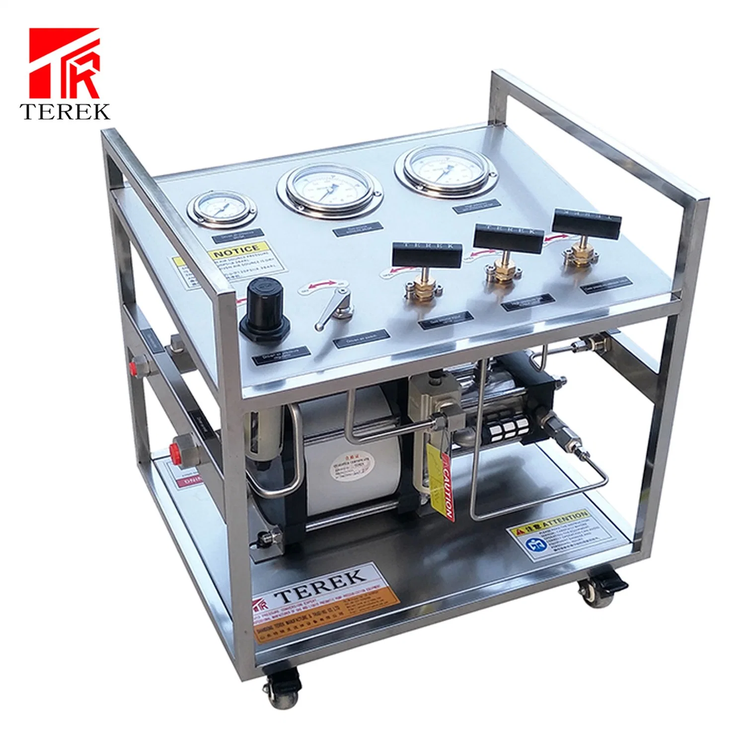 Terek for Gas Transfer and Recycling Pneumatic Piston Pump Pressurized Gas Tester Bench