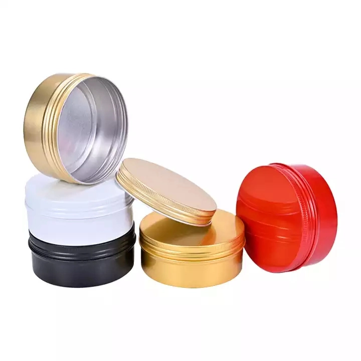 Empty Aluminium Metal Packaging Container Balm Container Tin Customized Tin with Screw Lid