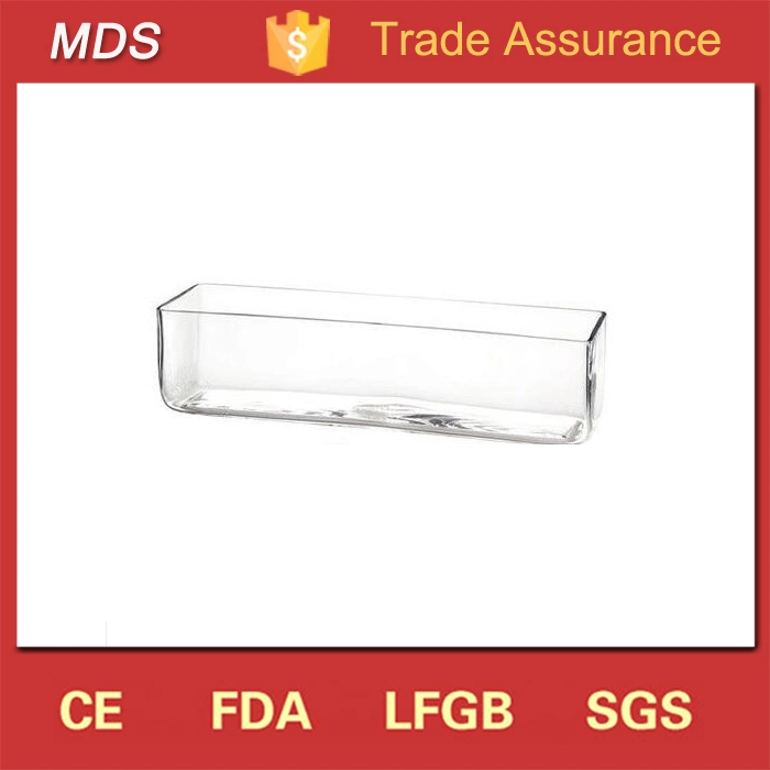 Handmade Rectangle Small Crystal Glass Vase for Wedding Table