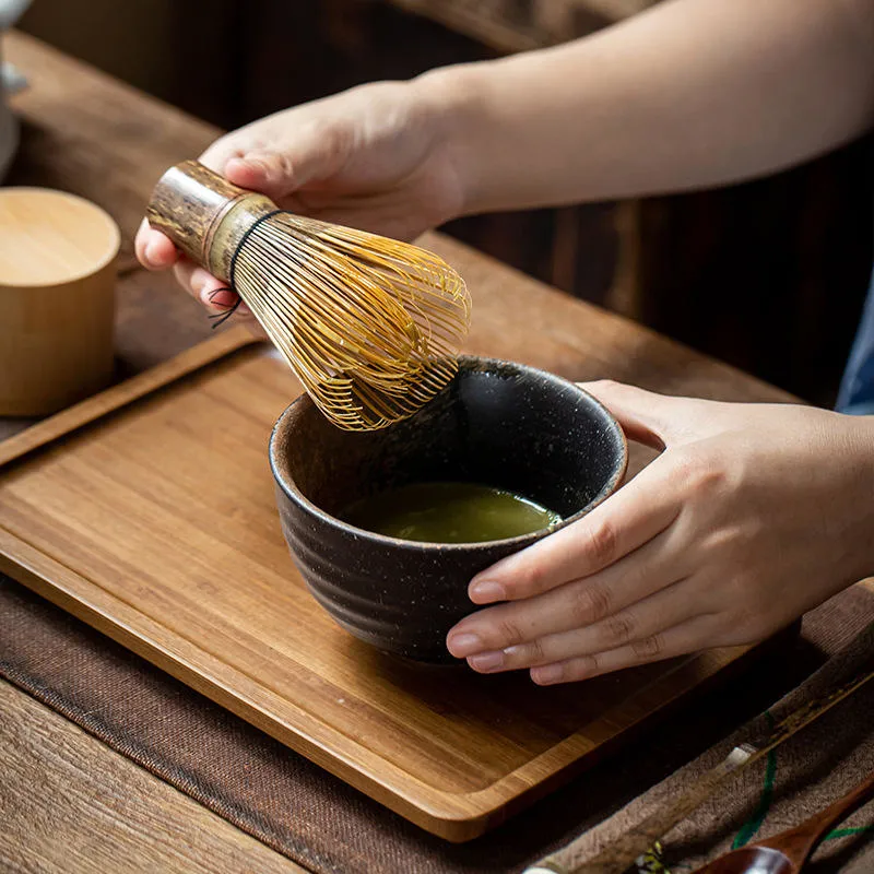 Kit de mixage Matcha porte-cuillère à outils pour la tasse à café en bambou Matcha Kits de café et thé en céramique japonaise