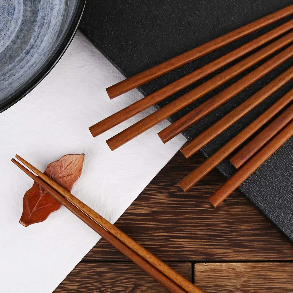 Wholesale Reusable Chinese Wooden Cooking Eating Dishwasher Safe Natural Health Chopsticks