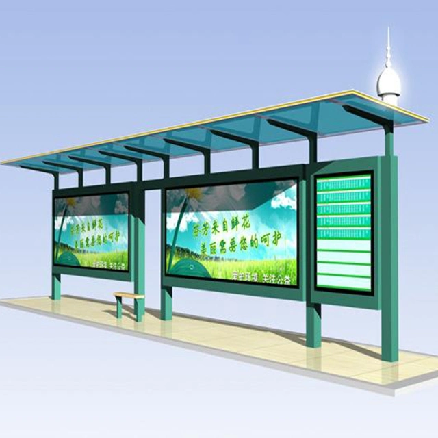 2022 New Design Bus Kiosk Simple Bus Shelter Manufacturer Intelligent Bus Stop