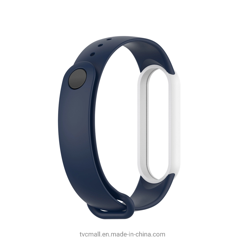 TPU Smart Bracelet Band Strap Replacemet for Xiaomi Mi Band 5 / Band 5 NFC - Dark Blue/White