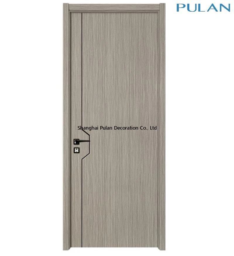 Venta caliente sólo hojas de madera maciza de PVC Cristal interno WPC resistente al agua baño cocina Habitación ignífugo de derivación de correderas de madera contrachapada de granero Diseño de la puerta de madera interior