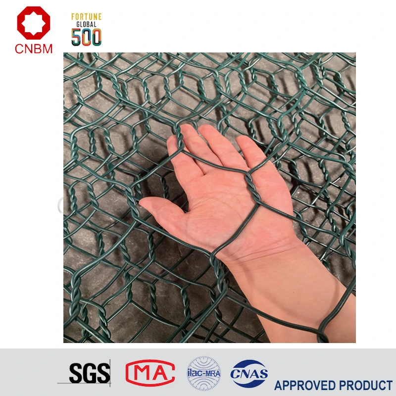 Hexagonal, 2m 1m 1m de malla de alambre recubierto de PVC Gabion Box Gabion