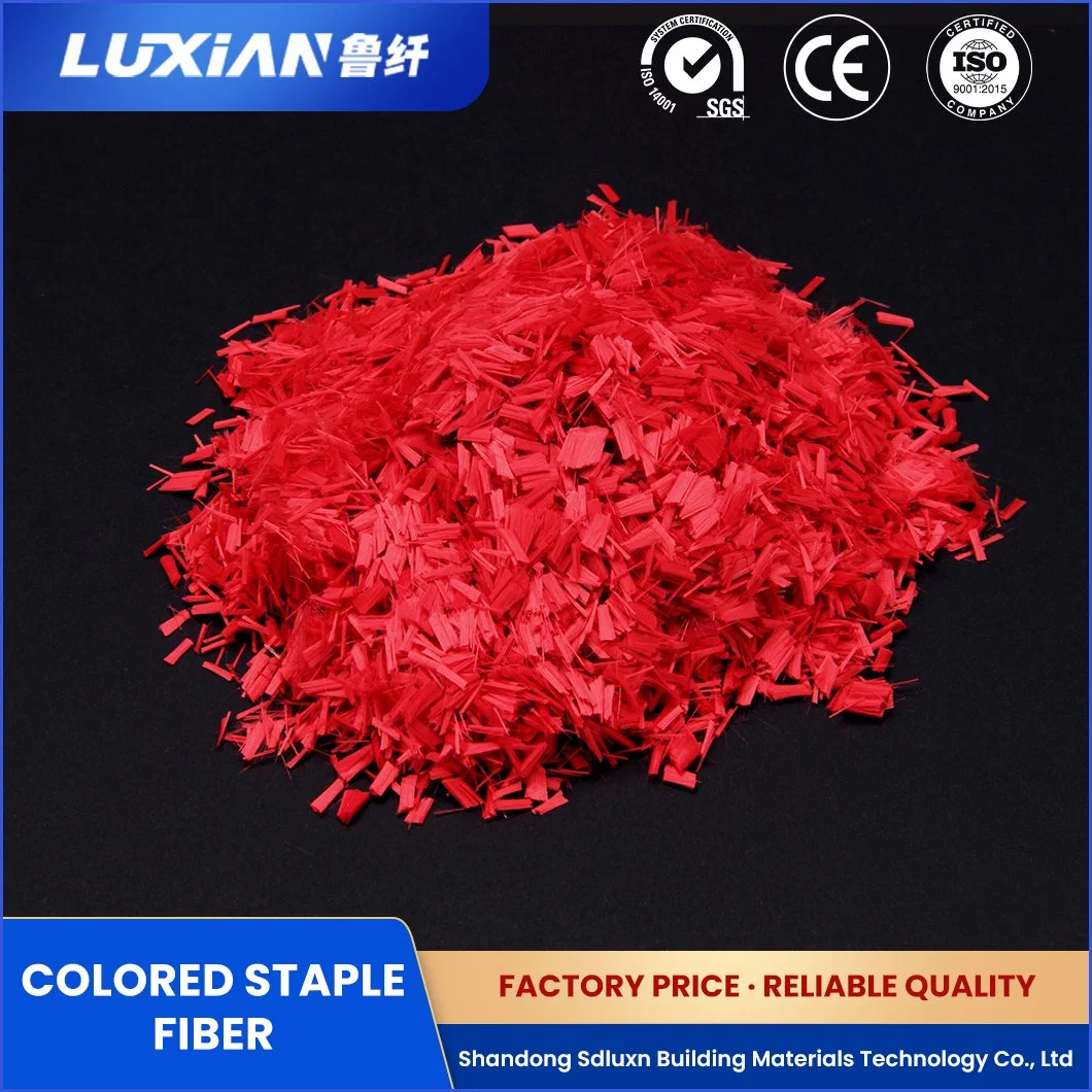 Sdluxn Short Filament Sample Available Color Polyester Staple Fiber PSF China Lightfastness Colored Polyester Staple Fiber Factory Used in Textile Industry