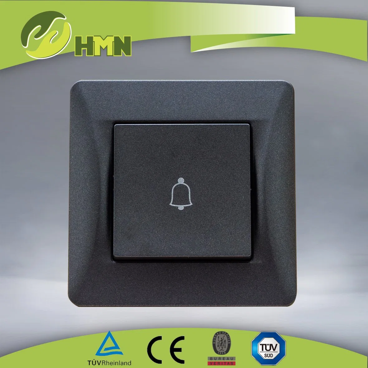 Factory Price EU Standard PC Plastic 1 Gang Push Doorbell Home Wall Switch