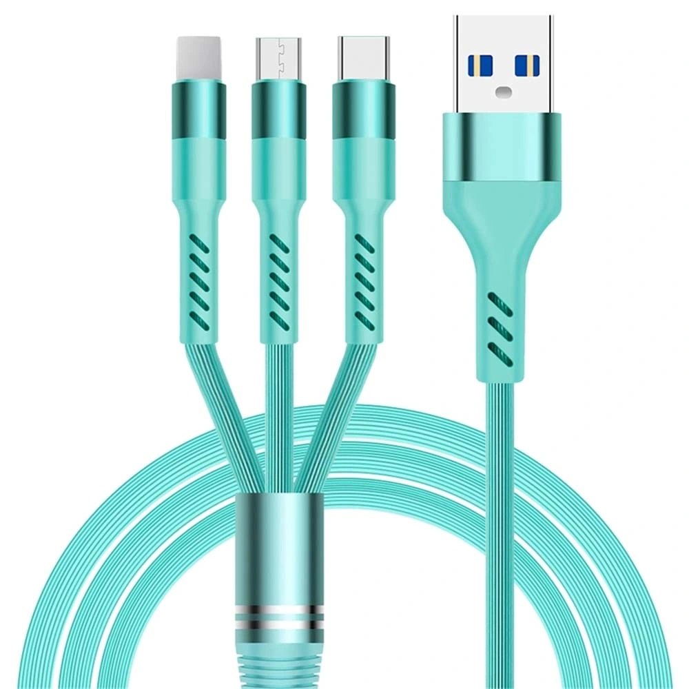 Rt-Mc53 3in1 Micro Type C 8 Pin Colorful USB Charging Cable for iPhone